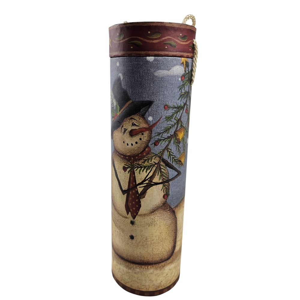 Kim Lewis Tri Coastal Design Snowman Wine Bottle Container Christmas Decor - Picture 3 of 9